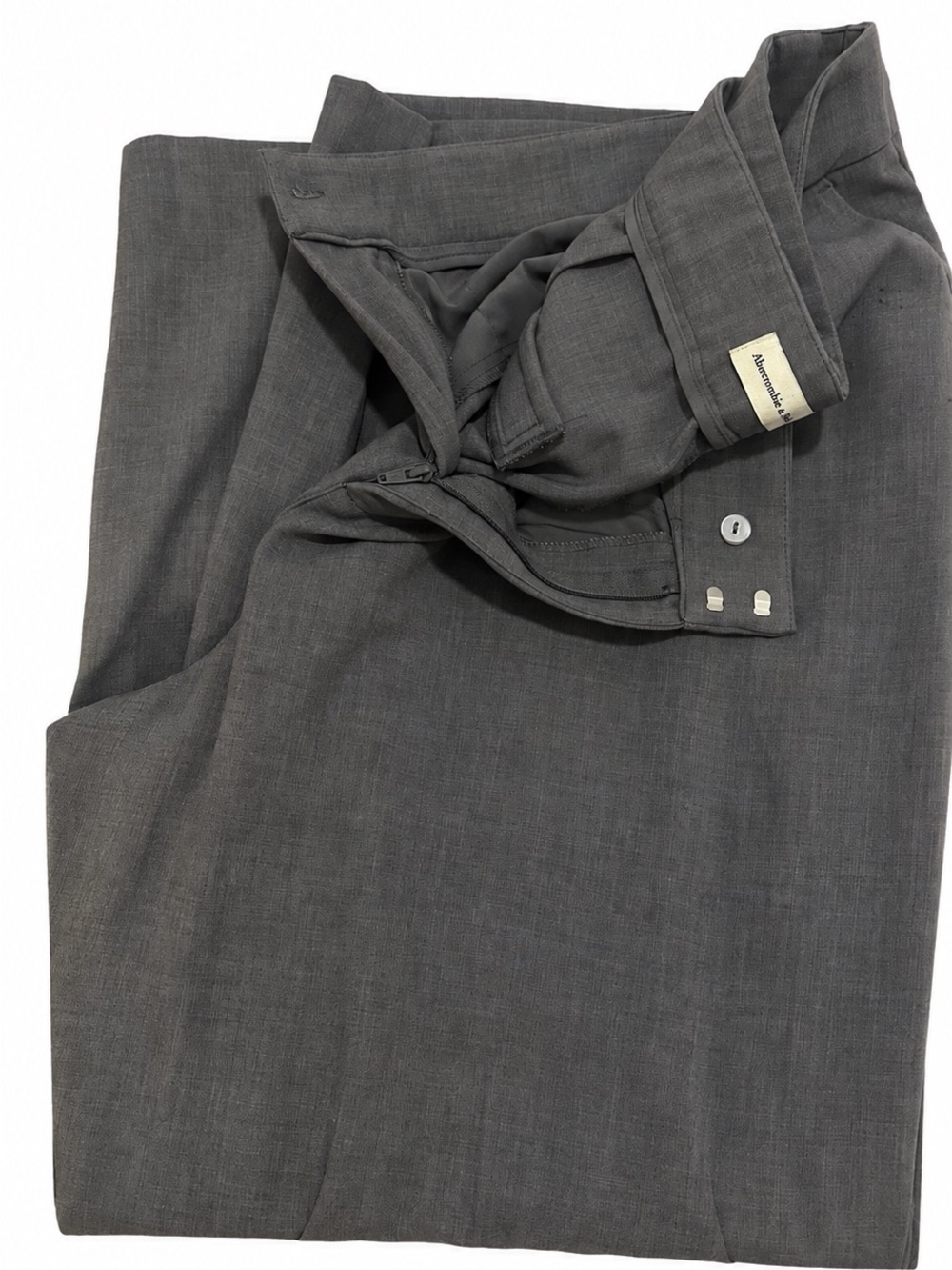 Abercrombie & Fitch Gray Tailored Wide Leg Trousers - Picture 4 of 5